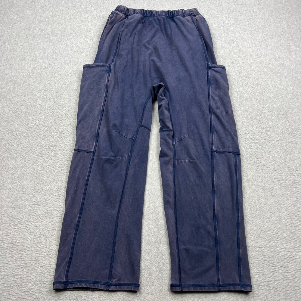 FP Movement Hot Shot Pants Womens Medium Blue Washed Wide Leg Relaxed Harem Boho